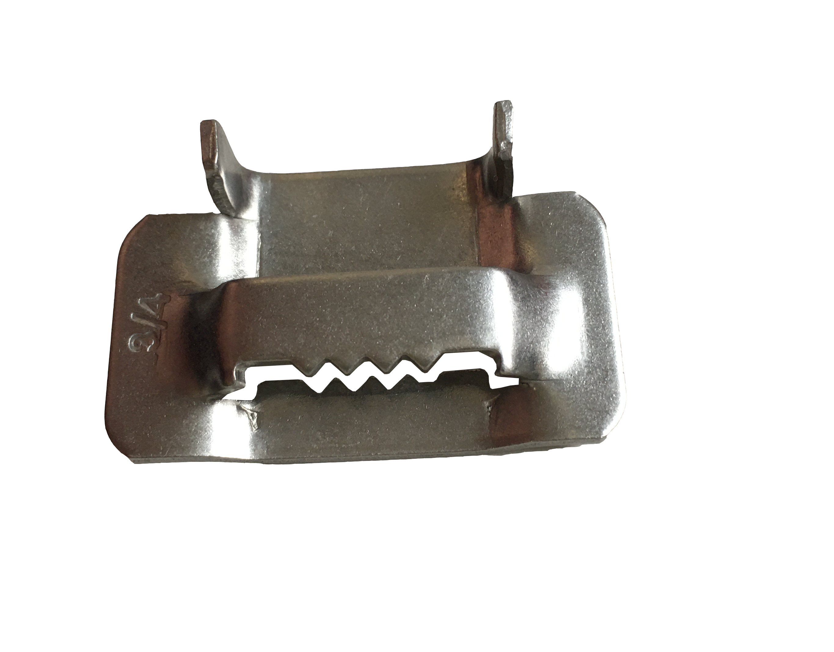 Boucle renforcée pour fermer un feuillard.